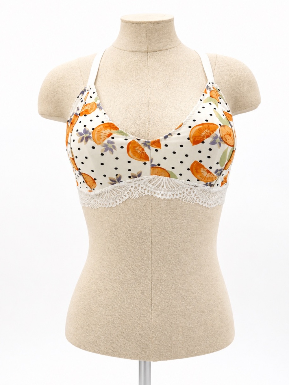 Intimately Free People Fruit Print Bralette Polka Dot Lounge Size Medium